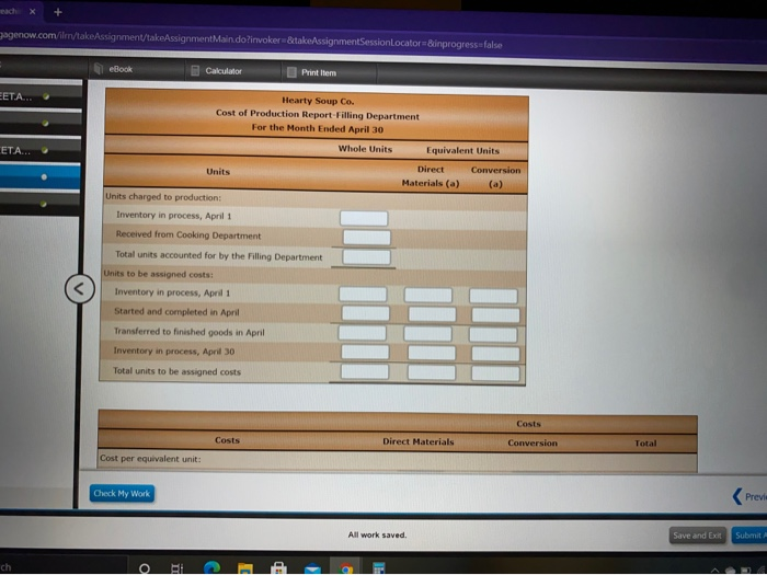system to record the costs of processing soup, which requires the cooking