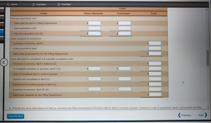 and filling processes. Materials are entered from the cooking process at the