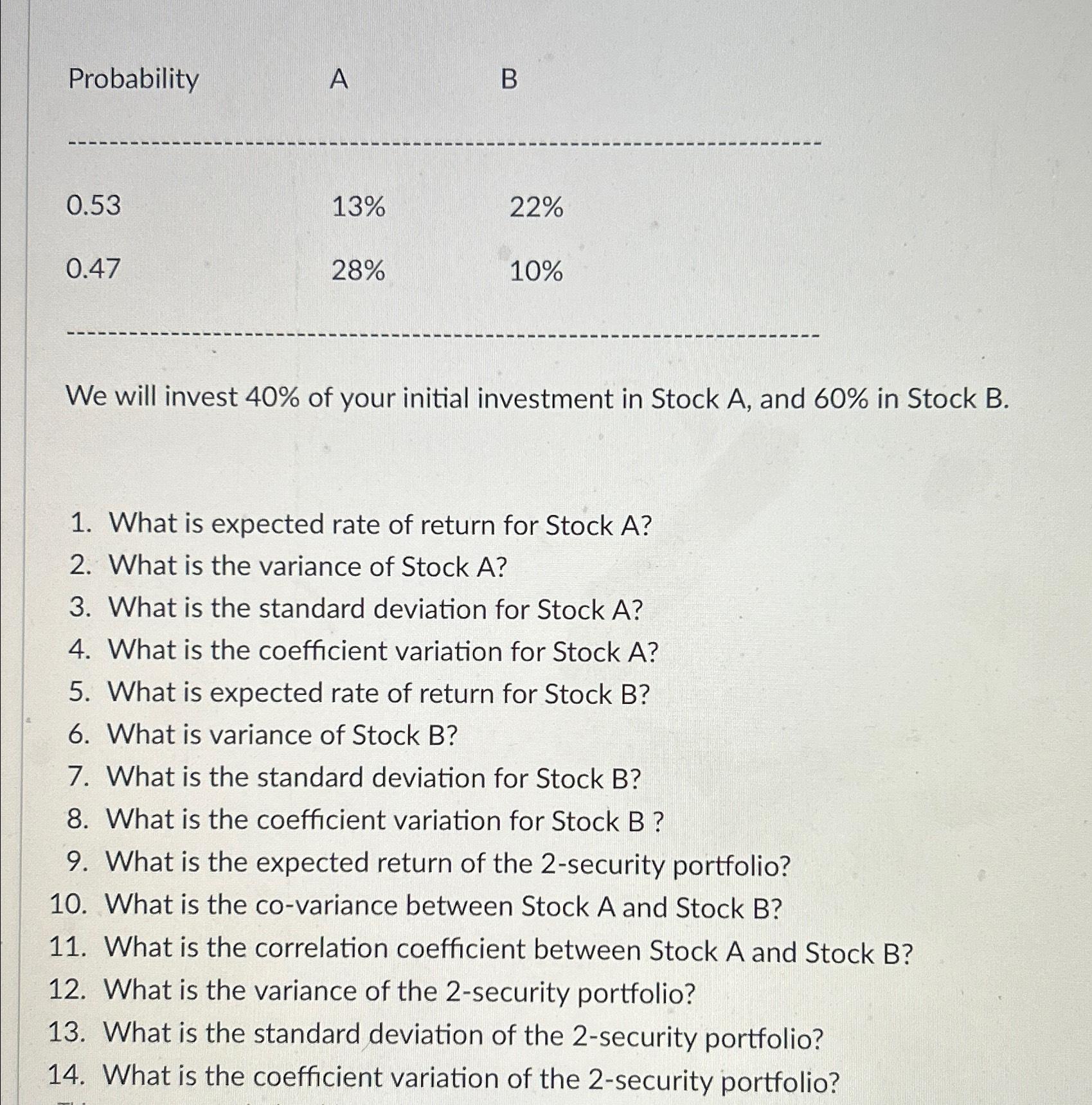  Probability A B 0.53 13% 22% 0.47 28% 10% We will