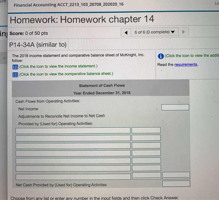 0 of 50 pts 6 of 6 (0 completo) P14-34A (similar to)