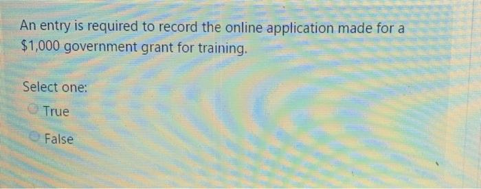  An entry is required to record the online application made for