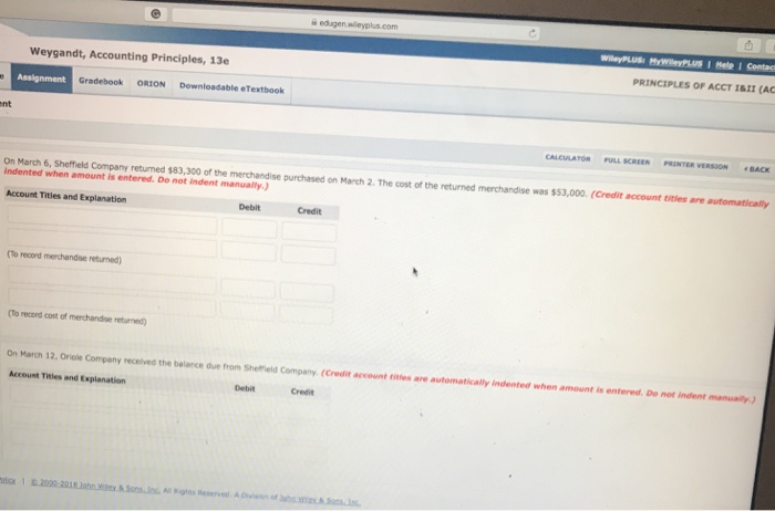 the journal entries to record the following transactions on Oriole Company's books