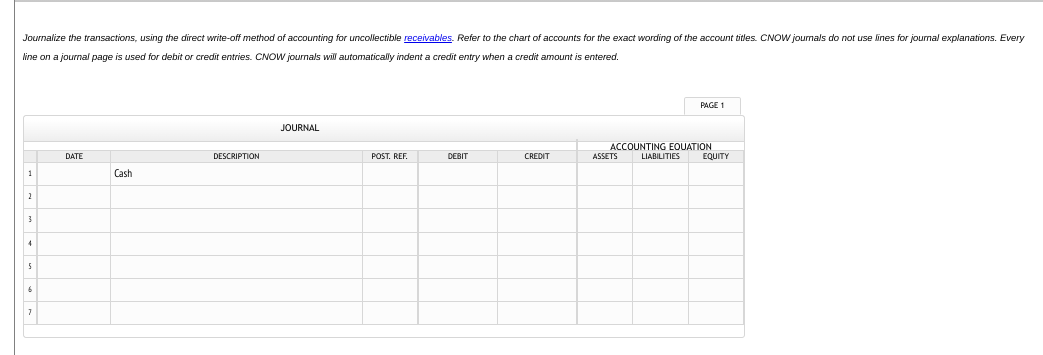  Instructions Apr. 15. Received $1,800 from Joe Brown and wrote off