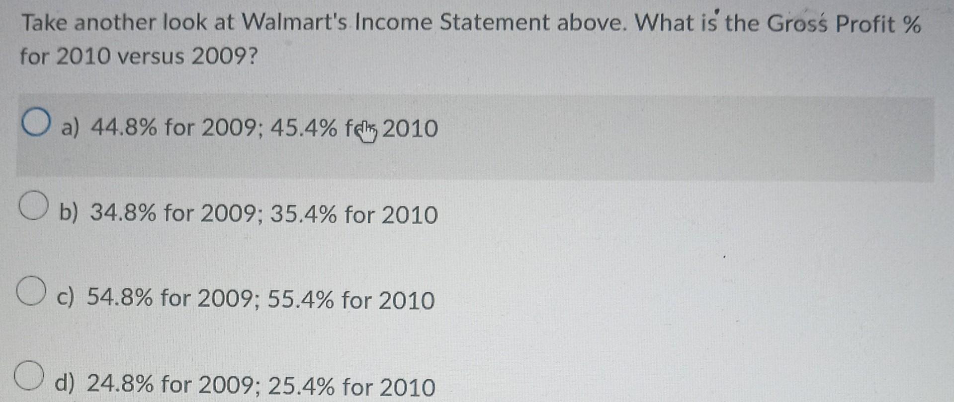 its total revenues - 2009 versus 2010? b) 2009 was 34.2%;2010 was