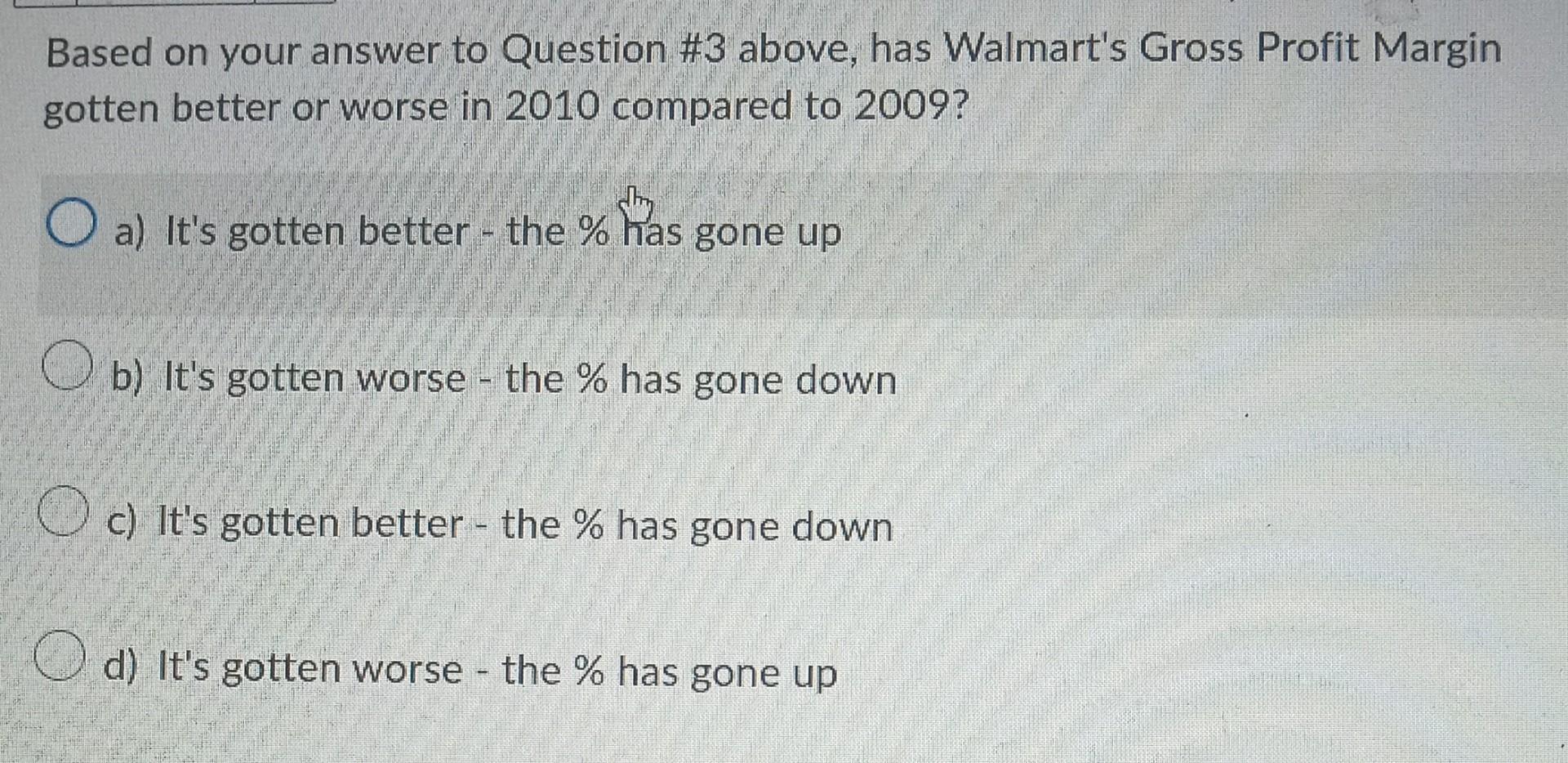 35.6% c) 2009 was 24.2%;2010 was 25.6% d) 2009 was 54.2%;2010 was