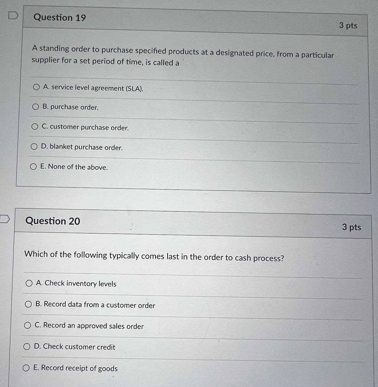 what is the correct answer for question 19 to 25? Question