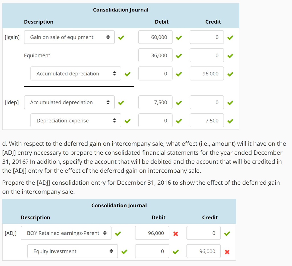 $30,000 were INCORRECT answers for both part D and E. Accumulated Depreciation