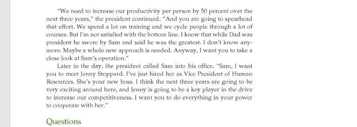 one page Case Study Flotation Ltd. "Great course, Sam!" said the trainees