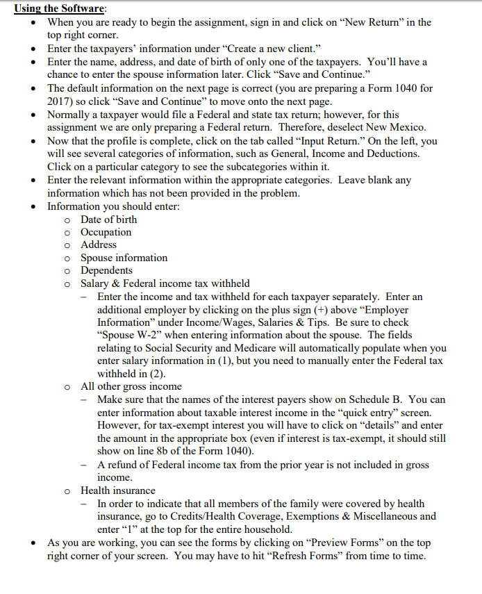 with one other person (as you previously indicated in the ProConnect Introduction