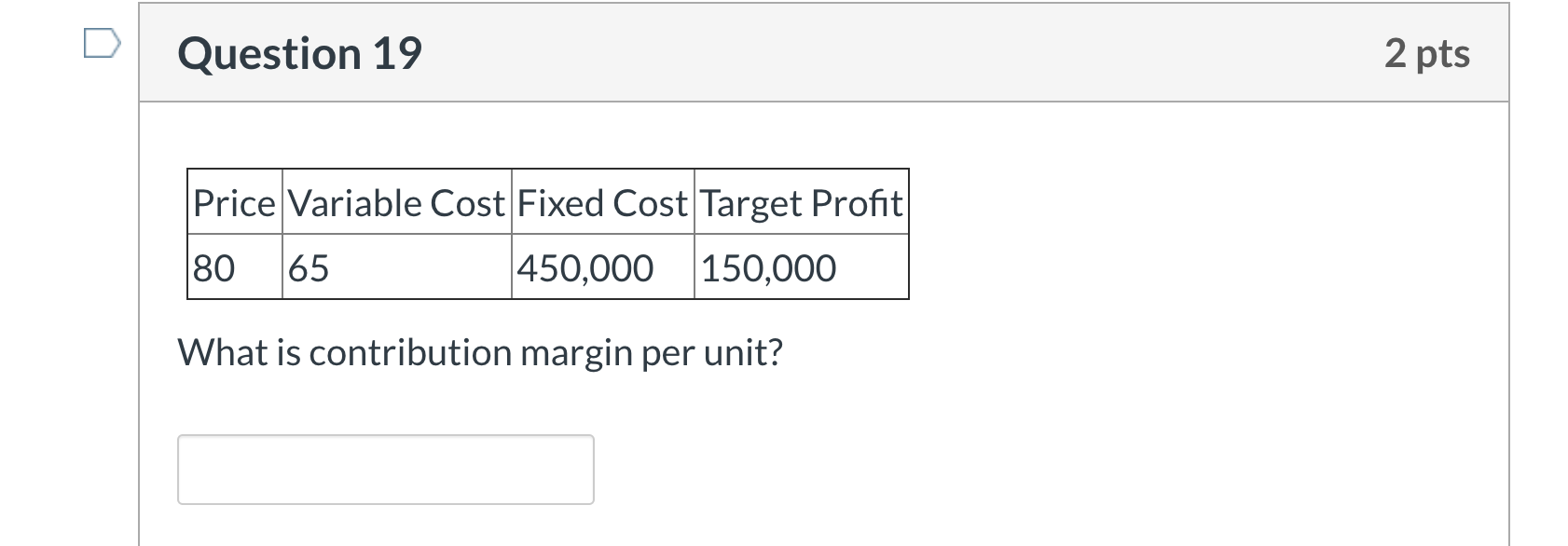 150,000 What is the Contribution Margin Ratio (Decimal format -- exact!)? Question