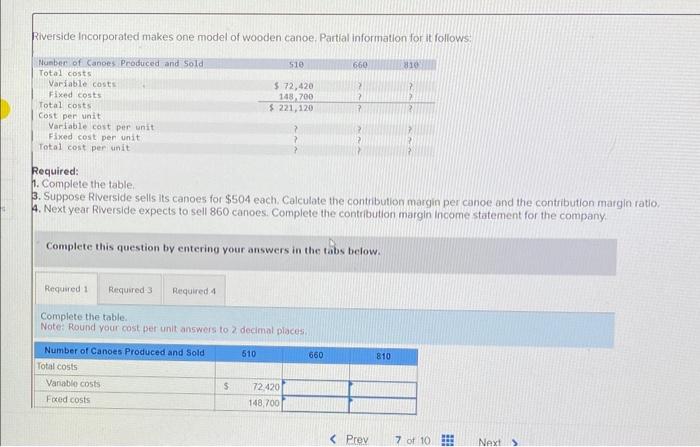 please help!! Required: 1. Complete the table: 3. Suppose Riverside sells its