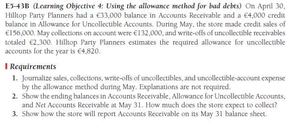 Can you please explain your calculations briefly E5-43B (Learning Objective 4: Using