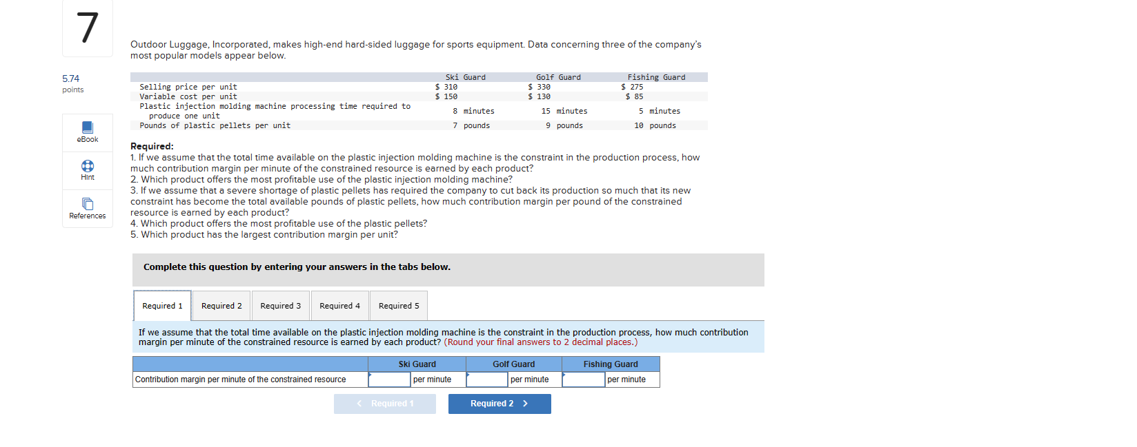 place.) 2. Compute the manufacturing cycle efficiency (MCE) for the quarter. (Round