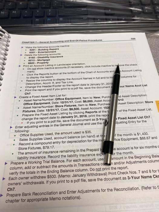 END-OF-CHAPTER PROBLEM YOUR NAME'S CALIFORNIA CASUAL Chapter 7 continue with the end