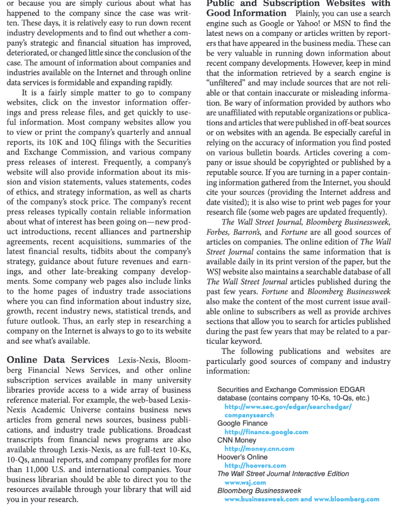 case sets forth, in a factual manner, the events and orga- nizational