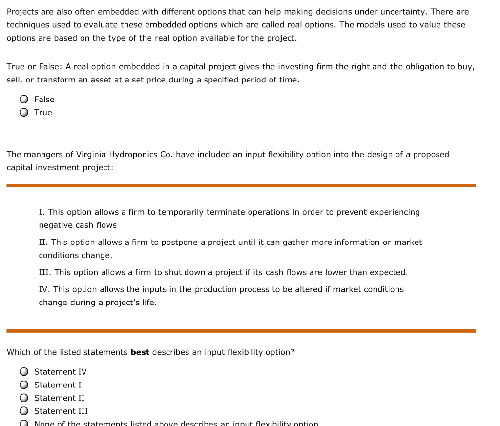  Projects are also often embedded with different options that can help