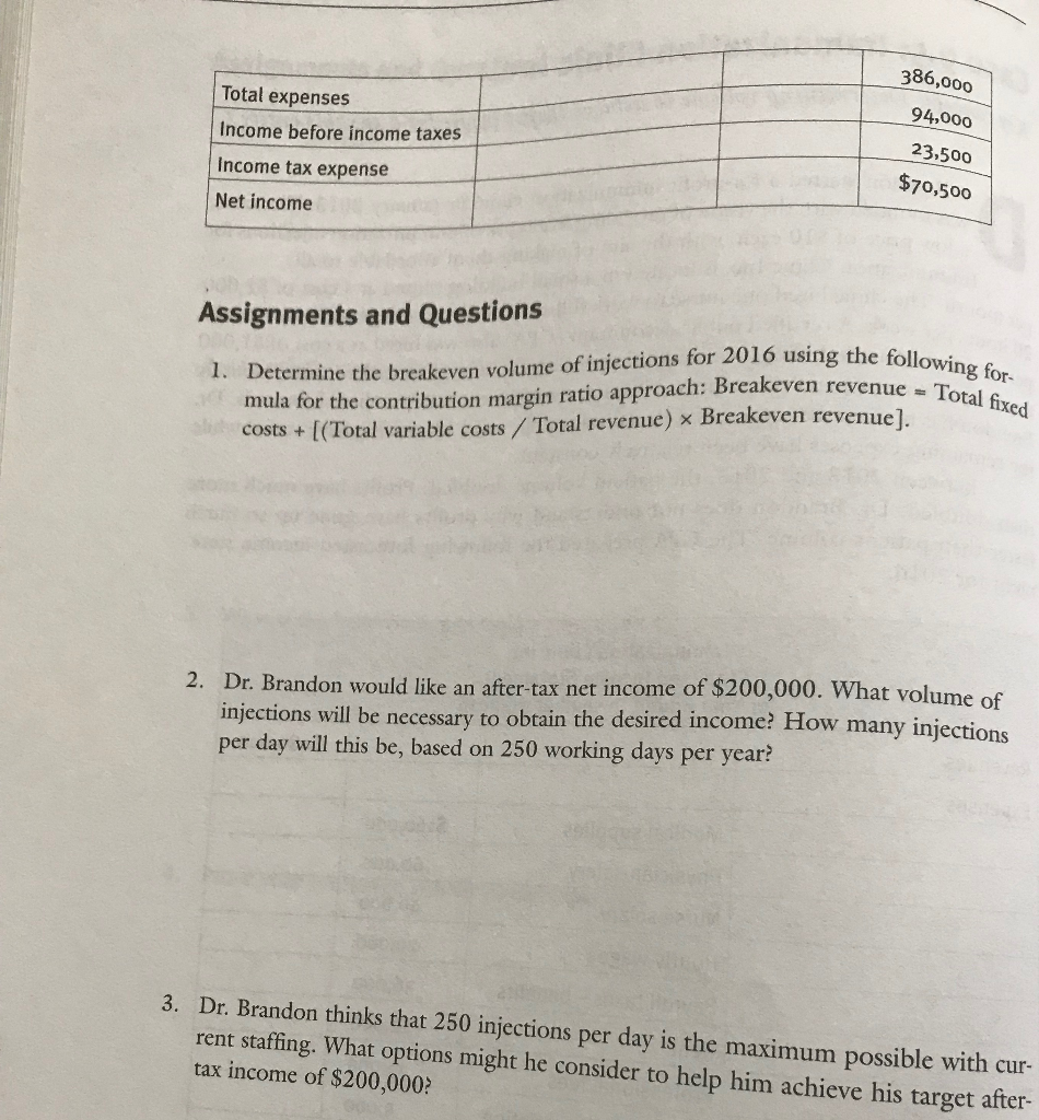 target profit for a taxable entity rBrandon started a for-profit immunization clinic