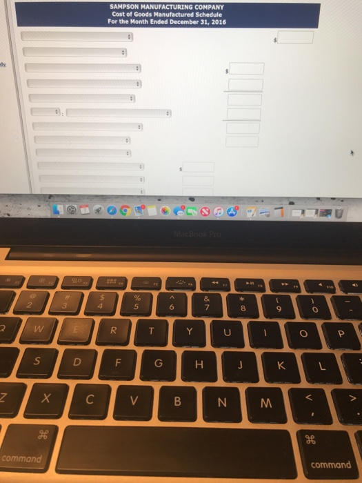 of cost of goods manufactured for Sampson Manufacturing Company for the month