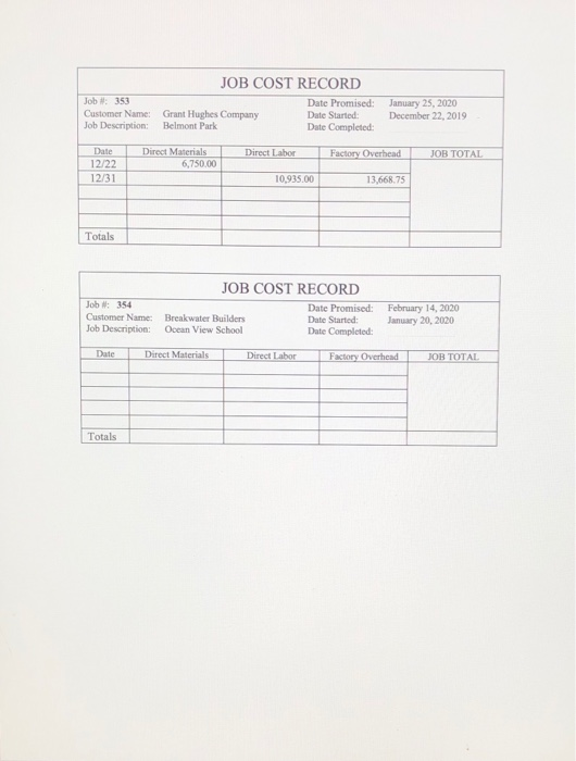 are already in the Job Cost Sheets are the costs that have
