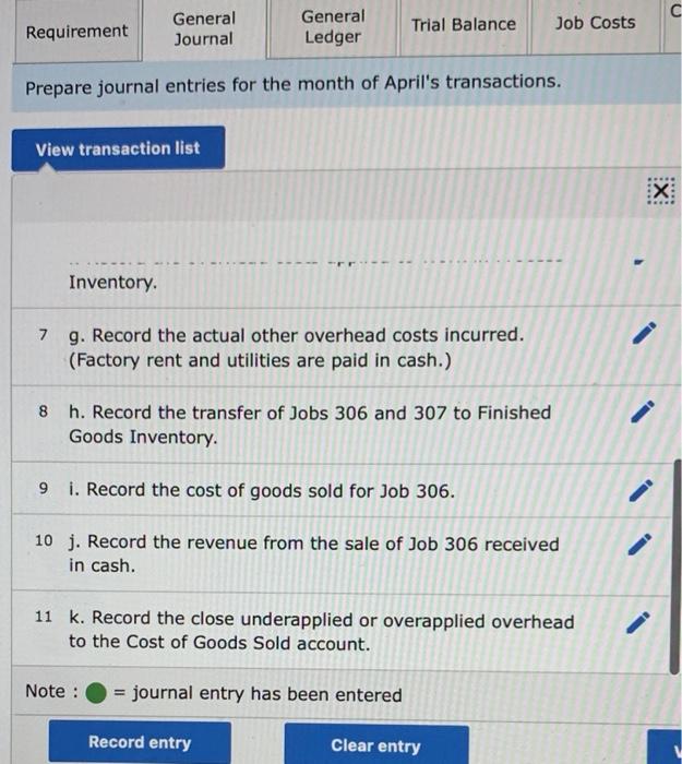 worked on in April Job 386 Job 307 Job 303 Batances on