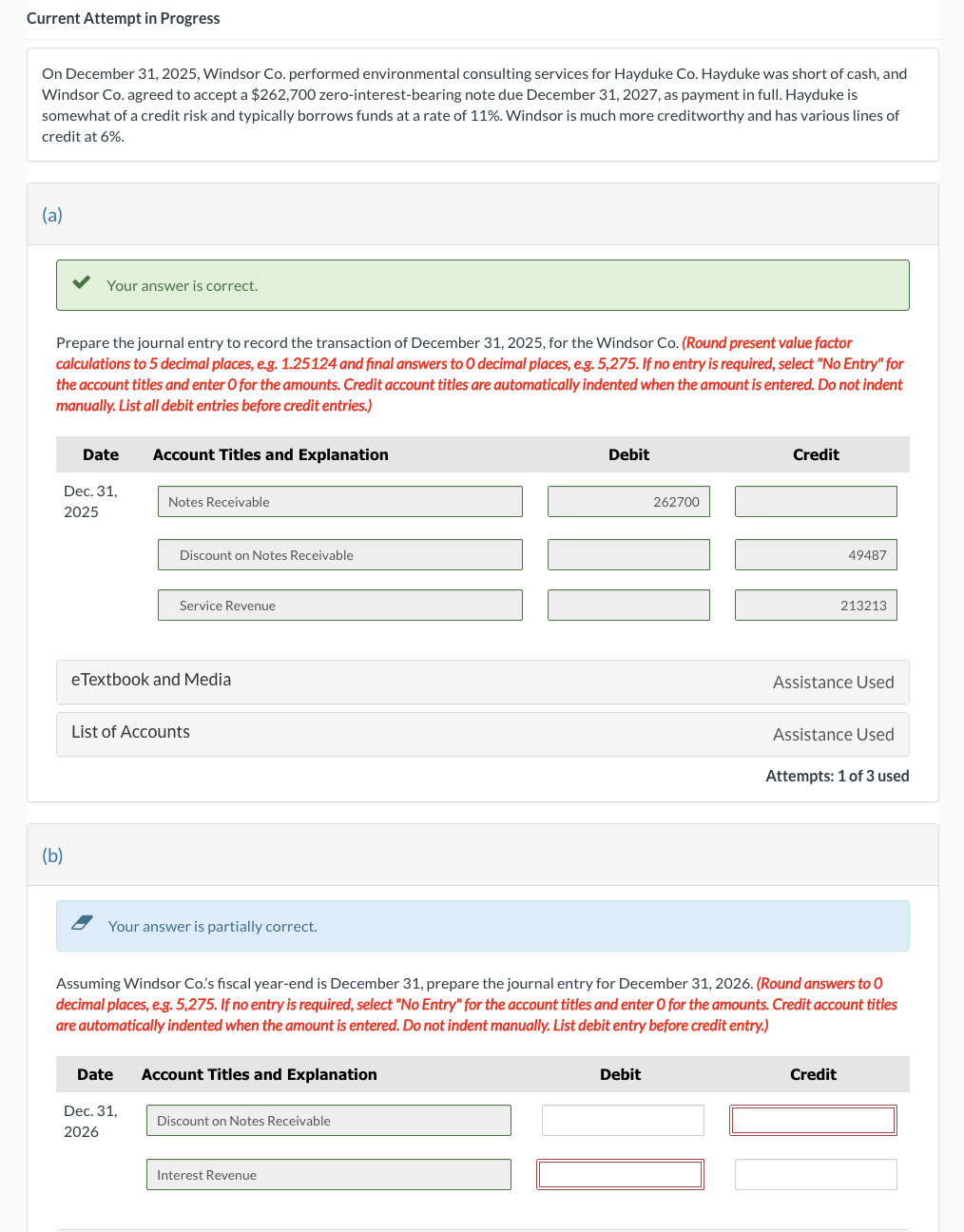  Current Attempt in Progress On December 31,2025, Windsor Co. performed environmental