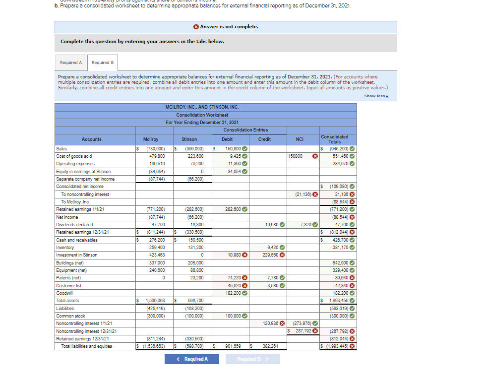  Problem 5-32(Algo)(LO 5-2,5-3,5-4,5-5) On January 1,2020, McIlroy, Inc., acquired a 60