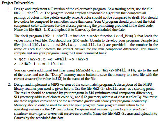 # # Date: # # This program finds the two closest colors