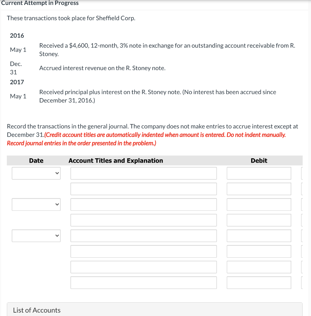  Current Attempt in Progress These transactions took place for Sheffield Corp.