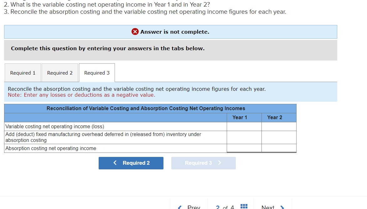costing, what is the unit product cost for both years? 2. What