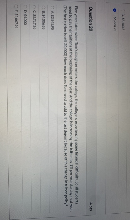 image contains prerequisite information from previous questions Tom's daughter is going to