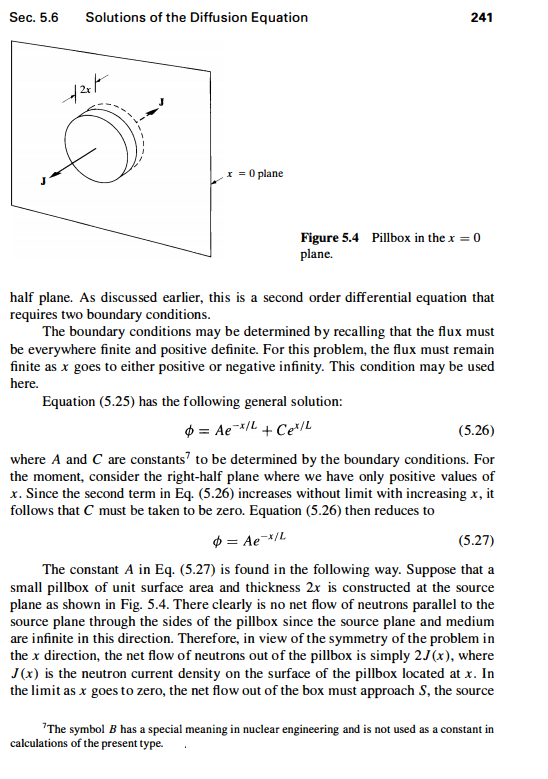 at r=Rcm. Derive the neutron flux and current at a point exactly