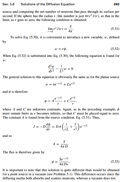 54 R from the origin. 5.6 SOLUTIONS OF THE DIFFUSION EQUATION Some
