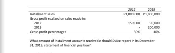revenues using the nstallment method. Tayag's sales and collections for the year