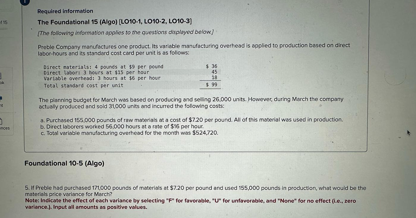  Required information The Foundational 15(Algo)[L010-1, L010-2, LO10-3] [The following information applies