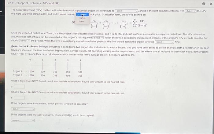 project will contribute to and it is the best selection criterion. The