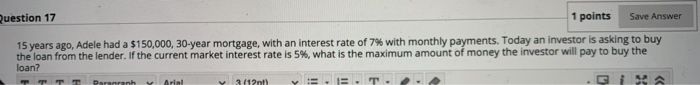  Question 17 1 points Save Answer 15 years ago, Adele had