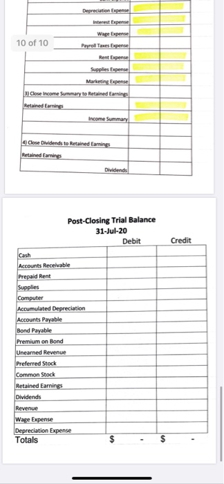 dividers 1000 Common Stock Computer 1000 keting Advertising Exp 100 1000 Cash