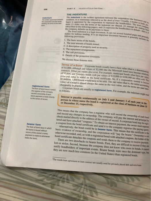 208 to 212 (From topic The Indenture" to "7.3 Bond Ratings"). Based