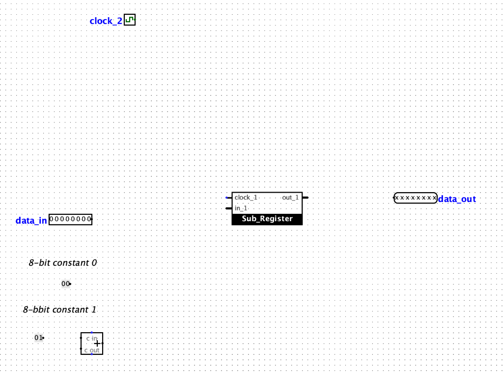 In the first part, you will design a register using 8 rising
