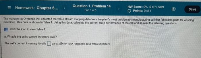  Homework: Chapter 6... Question 1, Problem 14 HW Score: 0%, 0