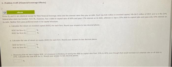 (Financial leverage Effects) ebook Firma Hand ul are identical except for the