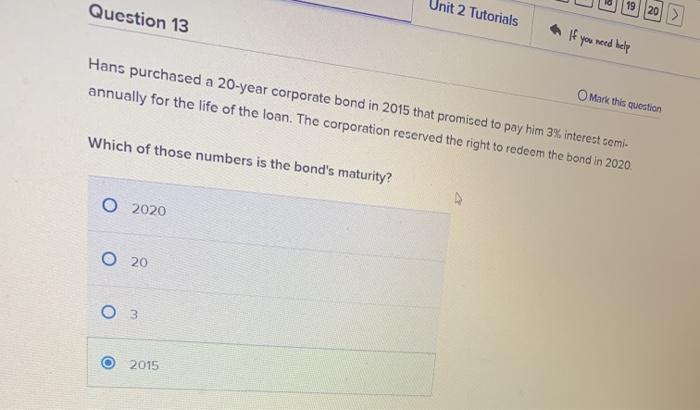  Question 13 Unit 2 Tutorials 19 1201 If you need help