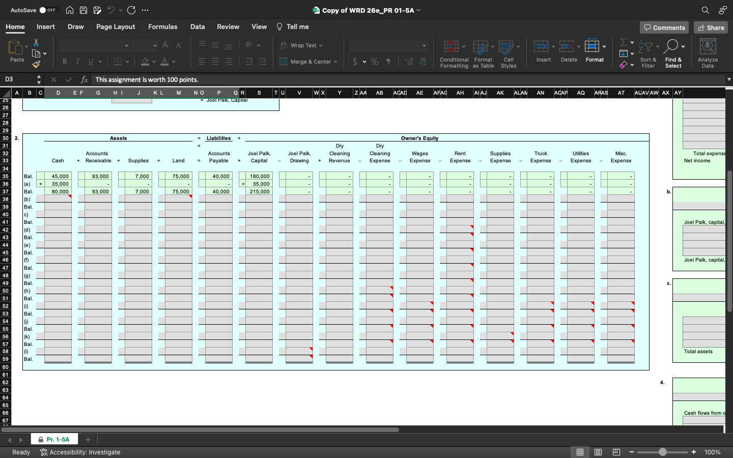 an example. An asterisk (") will appear to the right of incorrect