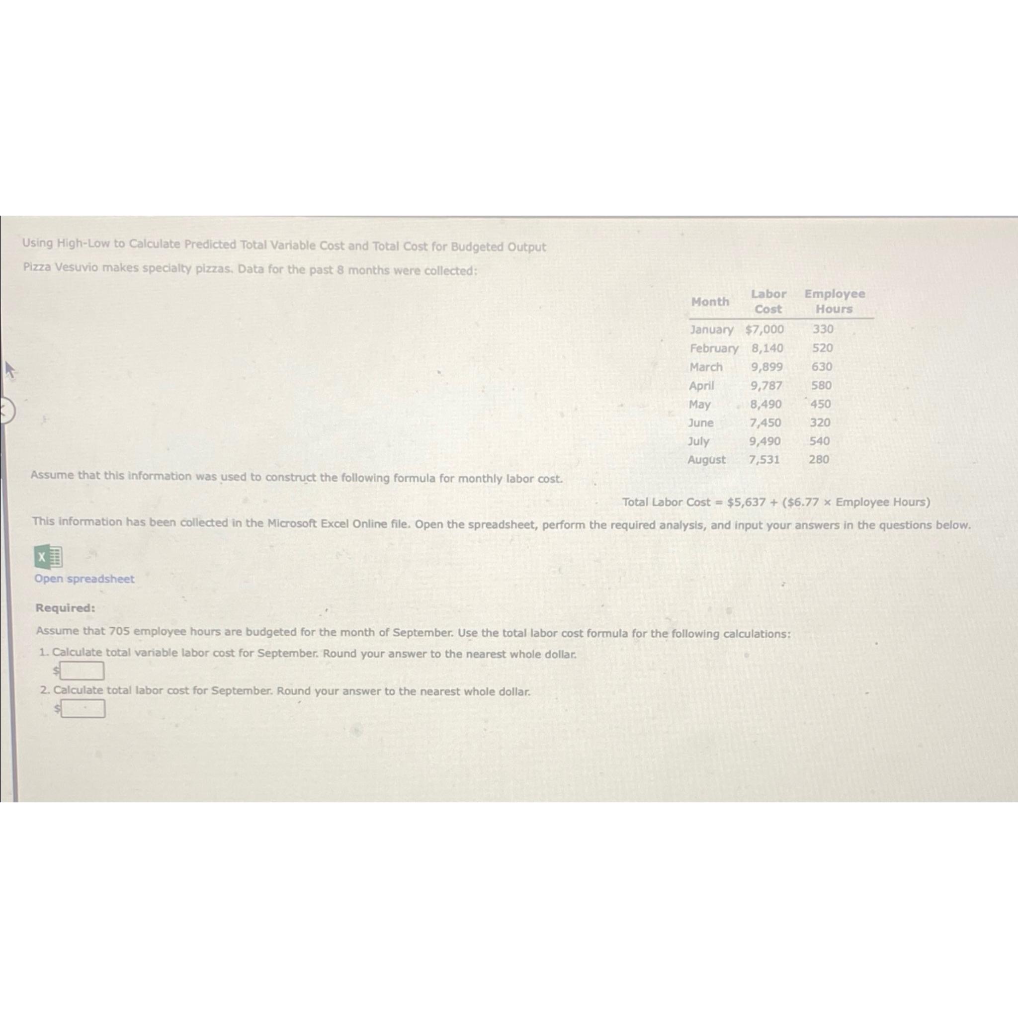  Using High-Low to Calculate Predicted Total Varlable Cost and Total Cost
