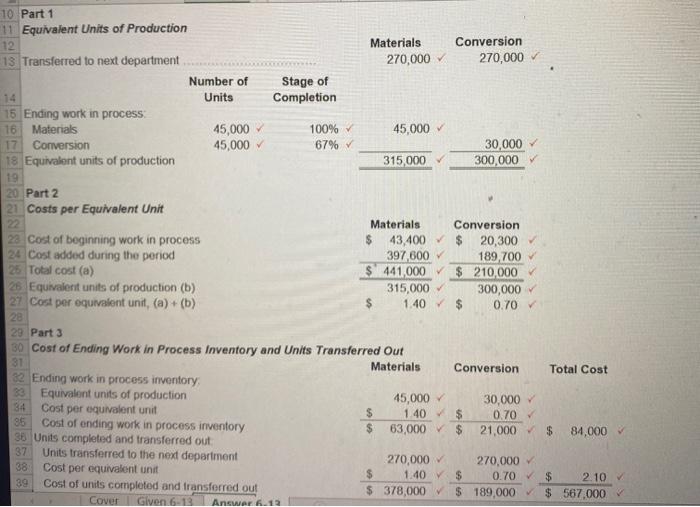  please answer Part 4 10 Part 1 11 Equivalent Units of