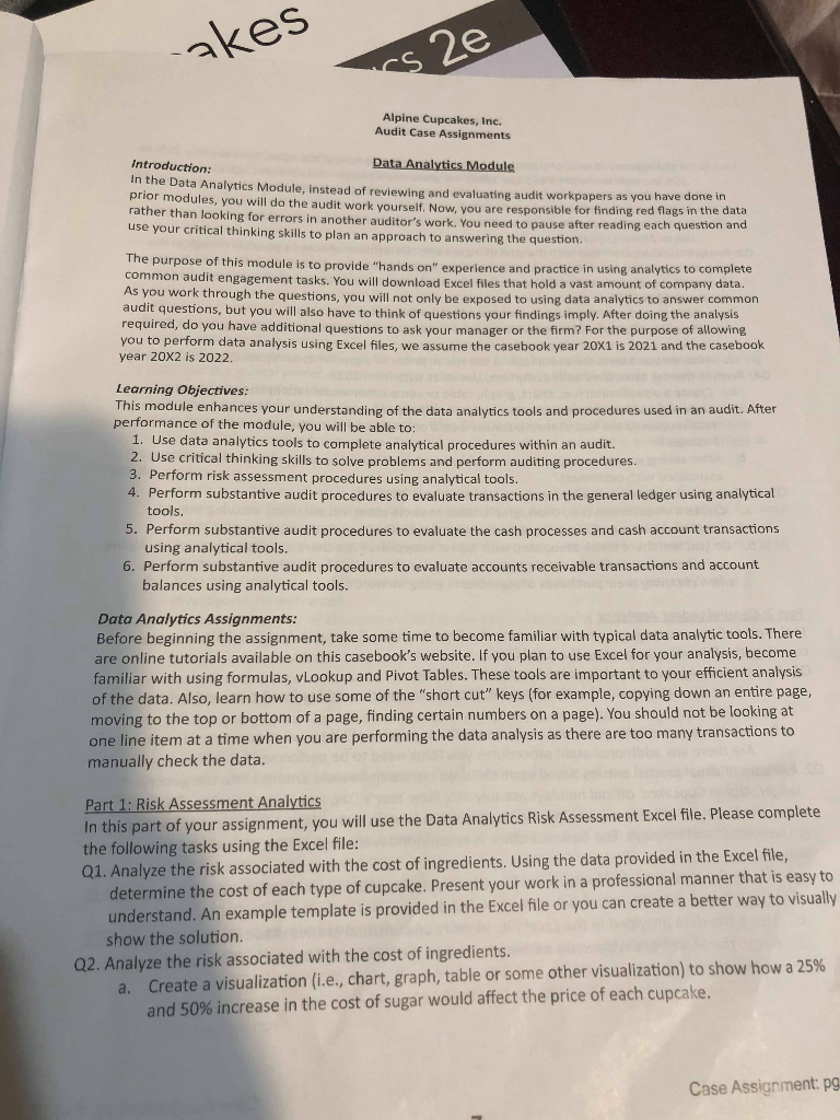 -akes 2e Alpine Cupcakes, Inc. Audit Case Assignments Data Analytics Module