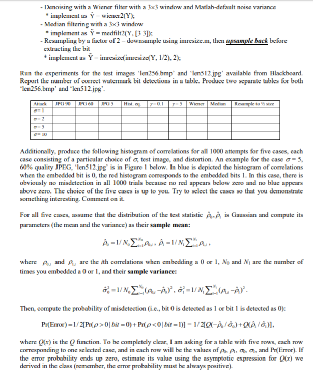 this assignment is to get some experience with spread-spectrum watermarks and see