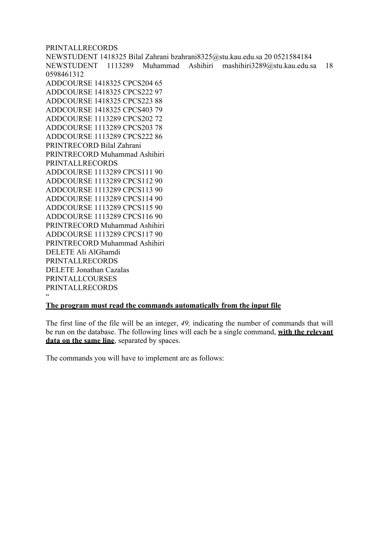 CODE MUST BE IN JAVA The Problem Suppose you decided to create