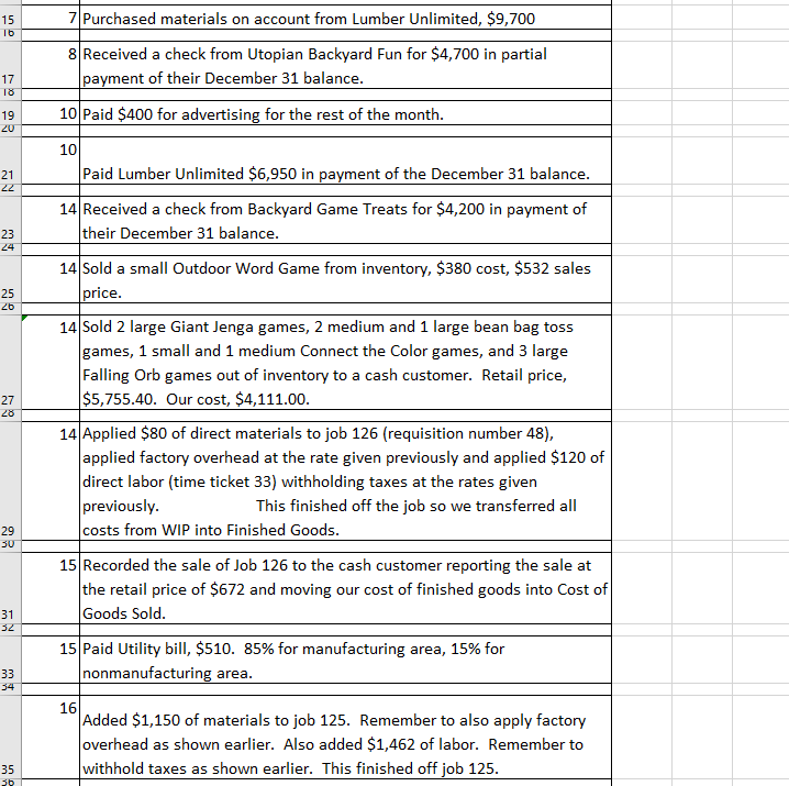 What to do: Journalize each transaction located in the "Transaction" tab at