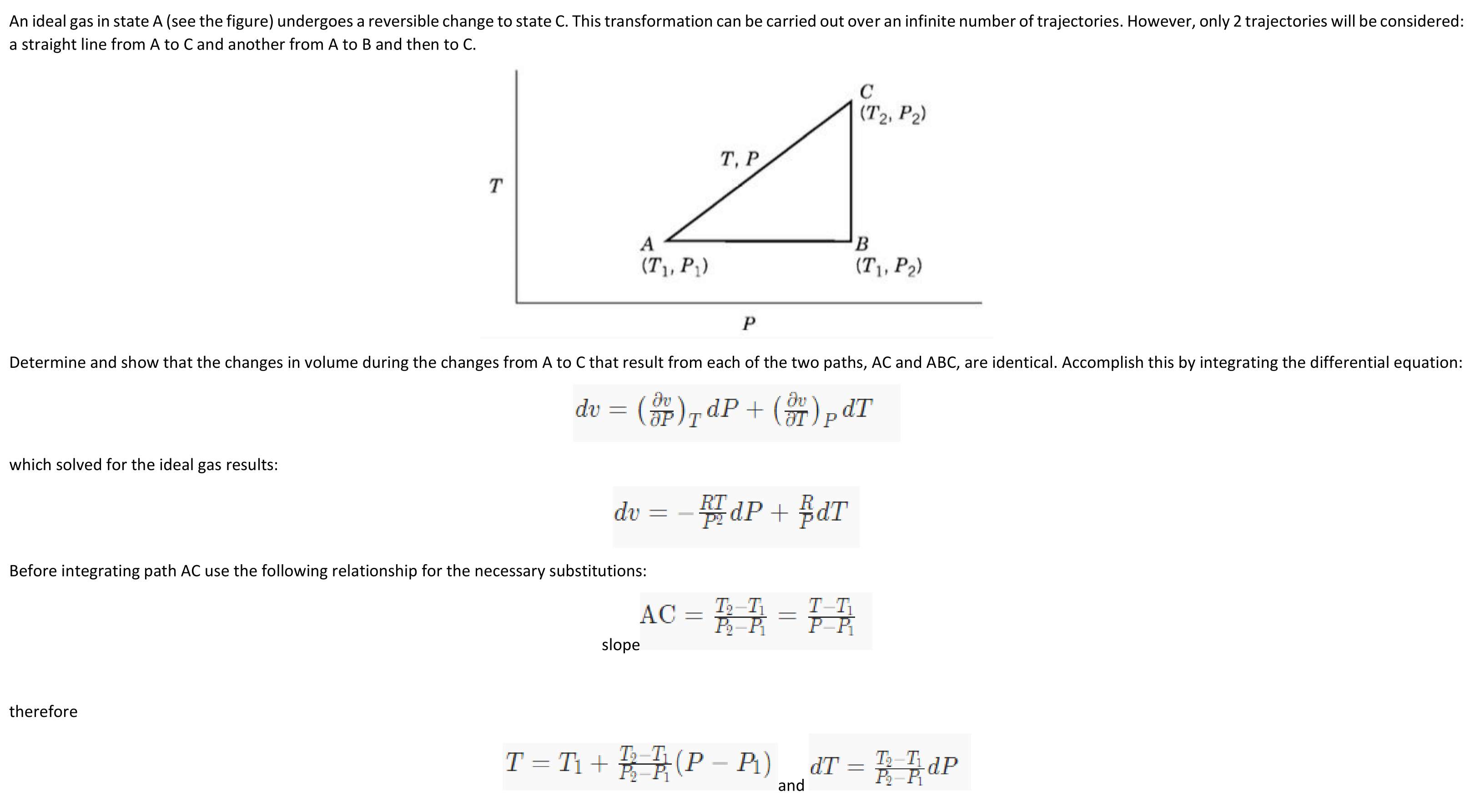 An ideal gas in state A (see the figure) undergoes a reversible